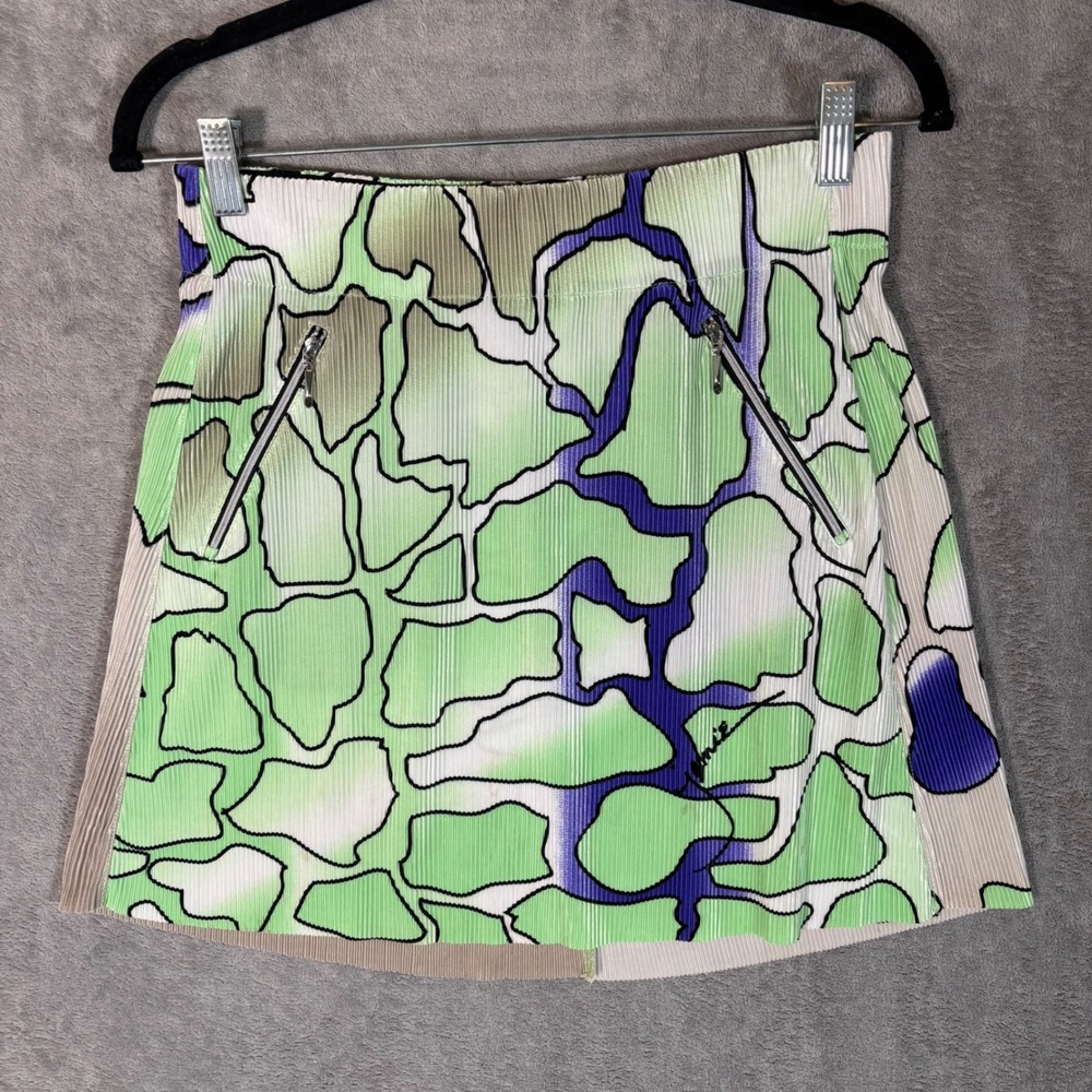 Jamie Sadock Womens Pleated Skort Green Purple Abstract Print Size 6 Y2K Rave